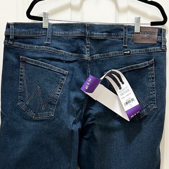 Wrangler Men's Jeans Size 40 X 32 Dark Blue Free To Stretch Relax Fit Casual NEW - Picture 12 of 16